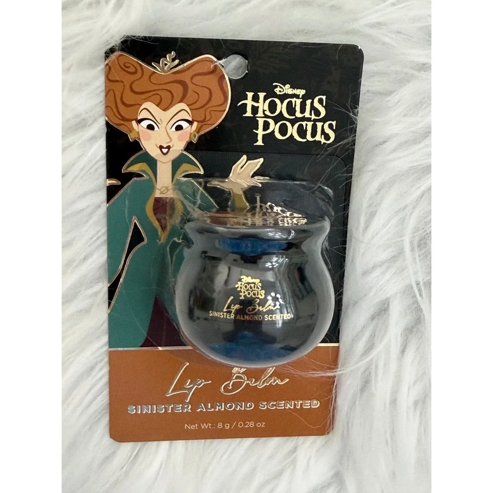 Disney Hocus Pocus Lip Balm Set 4 Cauldron Jars Cherry Almond Vanilla Strawberry